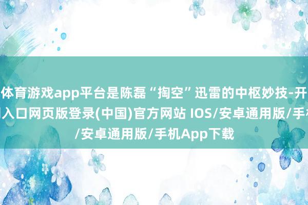 体育游戏app平台是陈磊“掏空”迅雷的中枢妙技-开运app官网入口网页版登录(中国)官方网站 IOS/安卓通用版/手机App下载